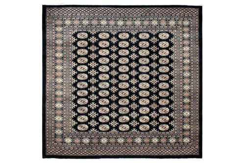 100% Wool Black Fine Pakistan Bokhara Rug Design Handknotted in Pakistan with a 10mm pile Image 5