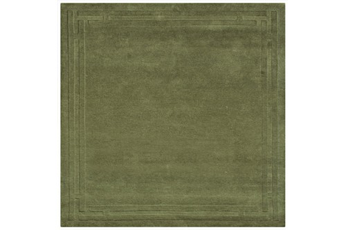 100% Wool Green Lippa Plain Carved Indian Rug Design Handtufted in India with a 13mm pile Image 5