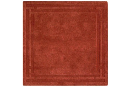 100% Wool Rust Lippa Plain Carved Indian Rug Design Handtufted in India with a 13mm pile Image 5