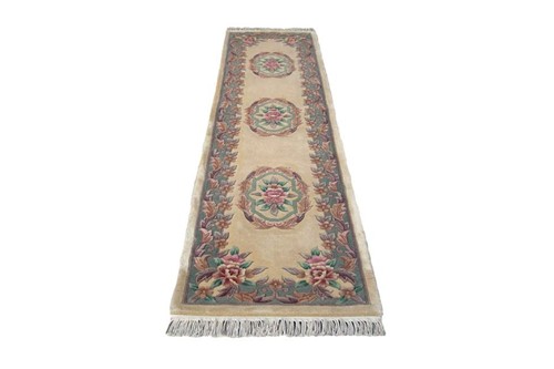 100% Wool Cream Premier Superwashed Chinese Rug D.108 Handknotted in China with a 25mm pile Image 8