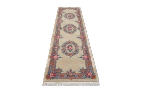 100% Wool Cream Premier Superwashed Chinese Rug D.132 Handknotted in China with a 25mm pile Image 8