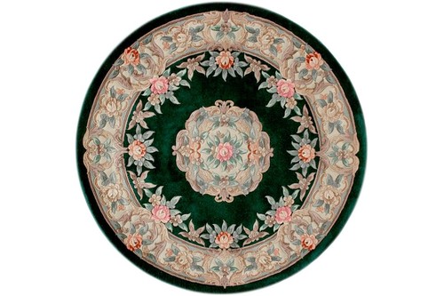 100% Wool Green Premier Superwashed Chinese Rug D.361 Hand knotted in China with a 25mm pile Image 4
