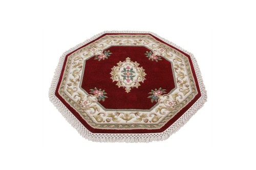100% Wool Red Super Rajbik Indian Rug Design Handknotted in India with a 20mm pile Image 5