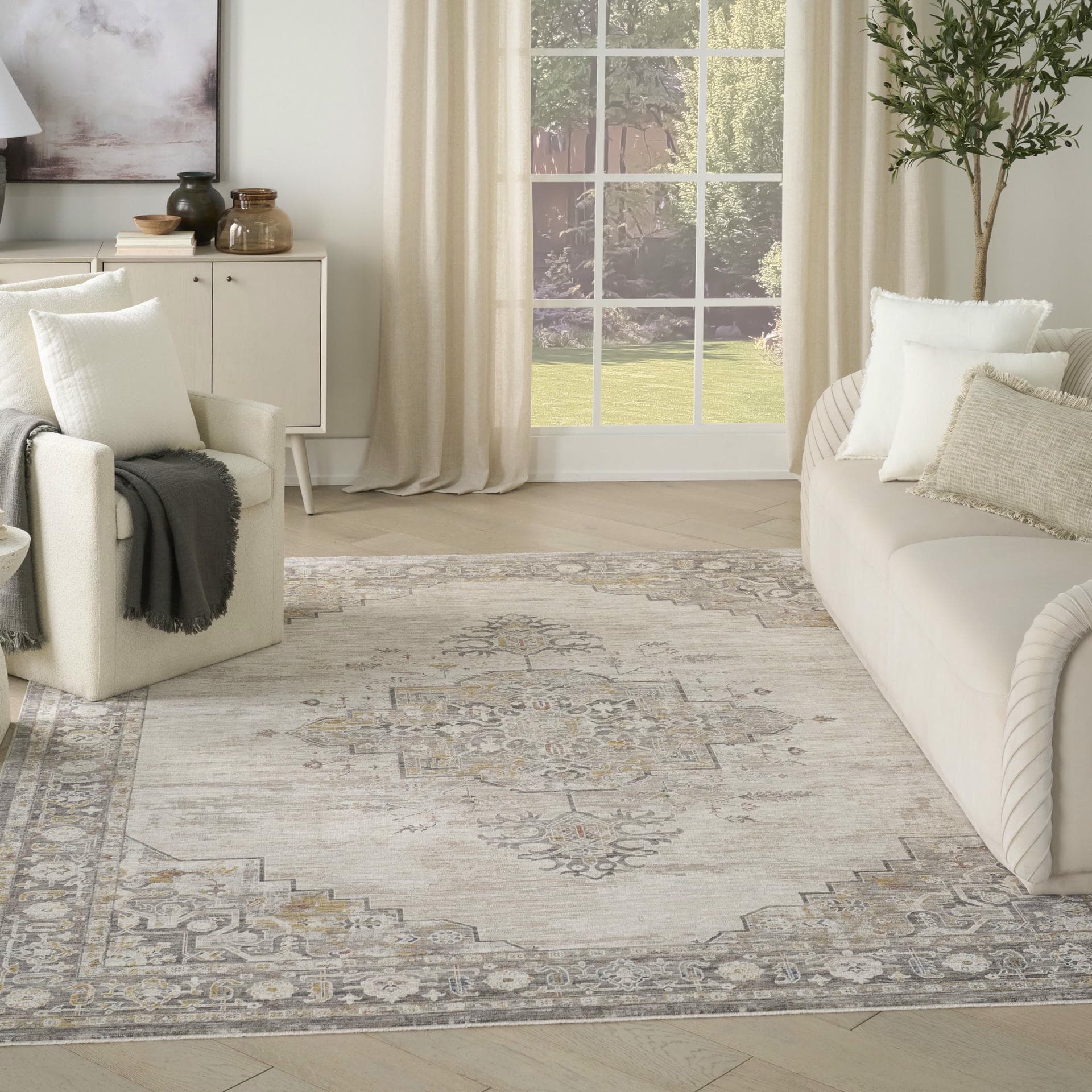 ANTIQUE FUSION - ANF01 - Ivory Charcoal rug, photo 7
