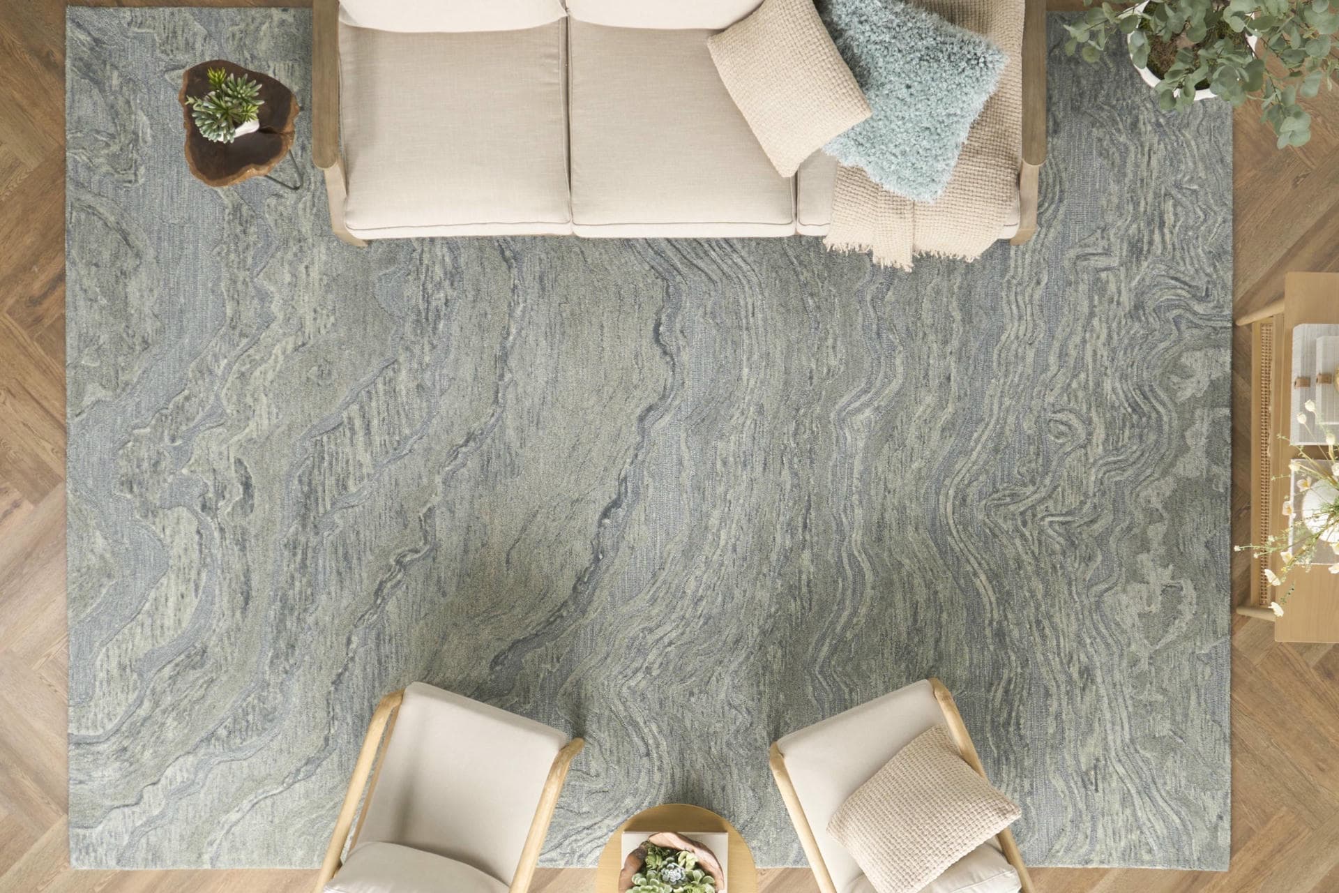 GRACEFUL - GRU01 - BLUE rug, photo 9