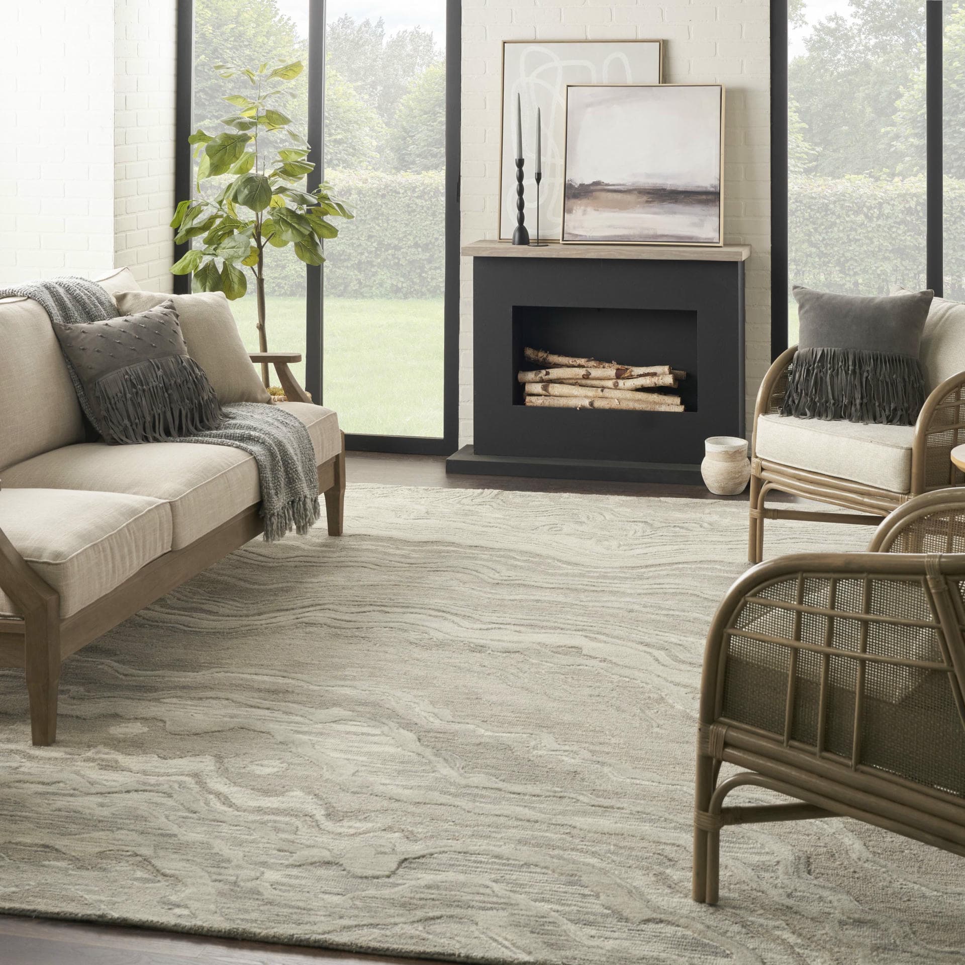 GRACEFUL - GRU01 - GREY rug, photo 8