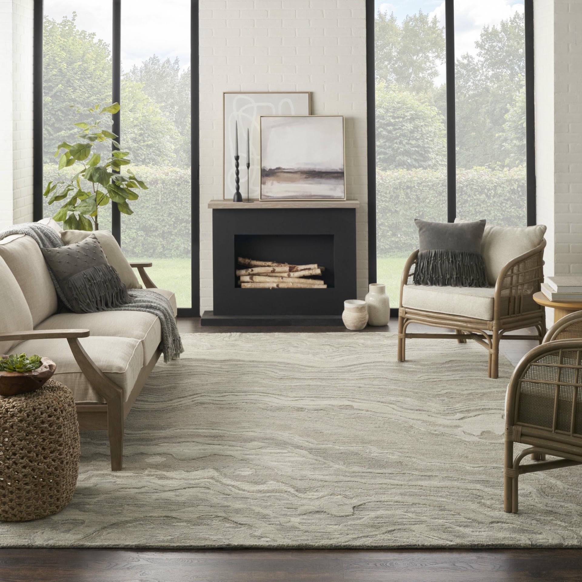GRACEFUL - GRU01 - GREY rug, photo 9