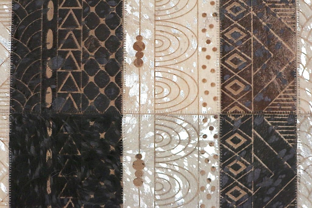 Designer Leather Rug ILS020MIX A 220 x 149