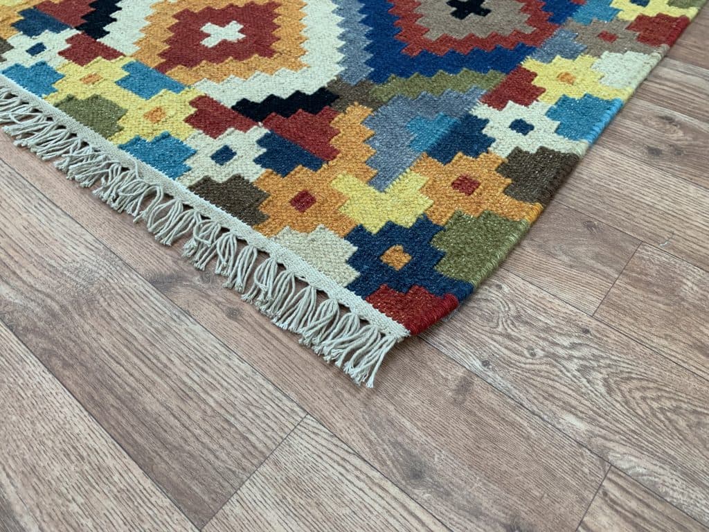 Indian Kelim Rug - Multicoloured - Flatweave Tribal design rug IKL013000 152 X 91 V