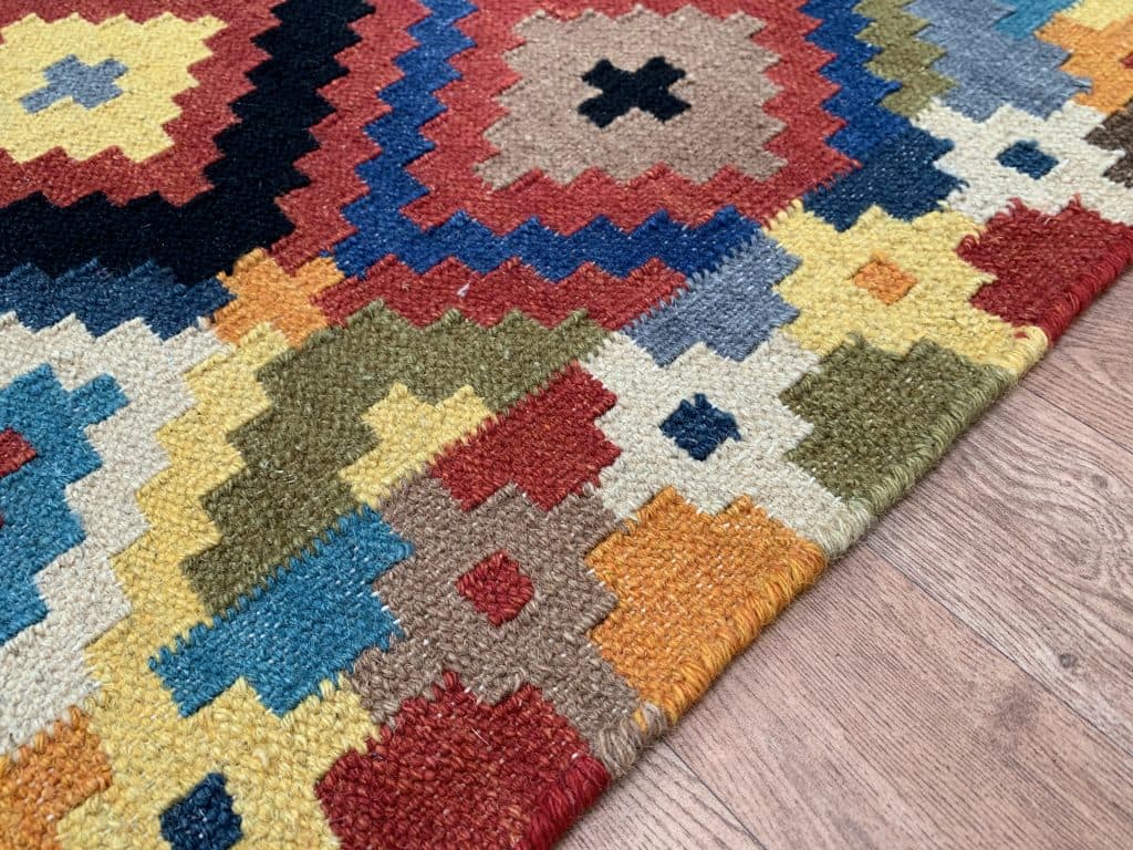 Indian Kelim Rug - Multicoloured - Flatweave Tribal design rug IKL013000 152 X 91 V