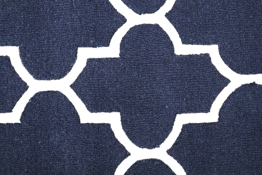 Lattice Design Rug - Dark Blue - Indian Rug with Lattice Design DFS018701