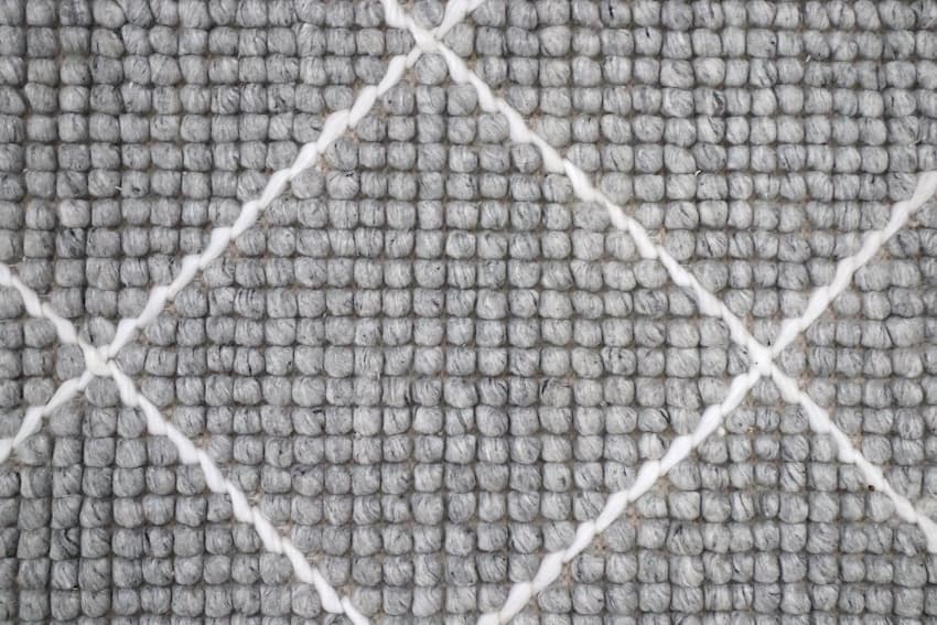 Plaited Rug - Grey - Plain 100% wool rug with Plaited design ILE018008