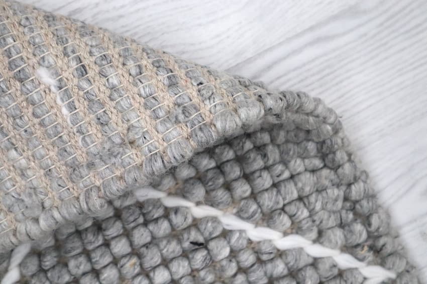 Plaited Rug - Grey - Plain 100% wool rug with Plaited design ILE018008
