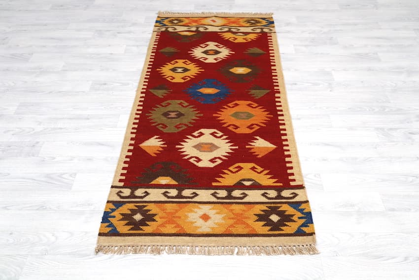 Indian Kelim Rug - Multicoloured - Flatweave Tribal design rug IKL042000 183 X 80 H