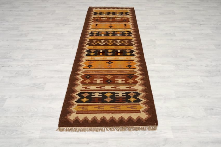 Indian Kelim Rug - Multicoloured - Flatweave Tribal design rug IKL044000 244 X 80 M