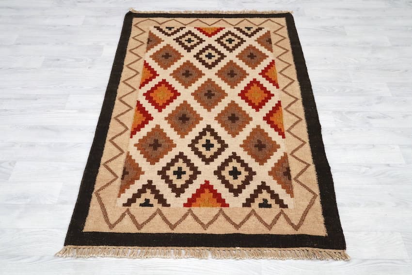 Indian Kelim Rug - Multicoloured - Flatweave Tribal design rug IKL013000 152 X 91 V