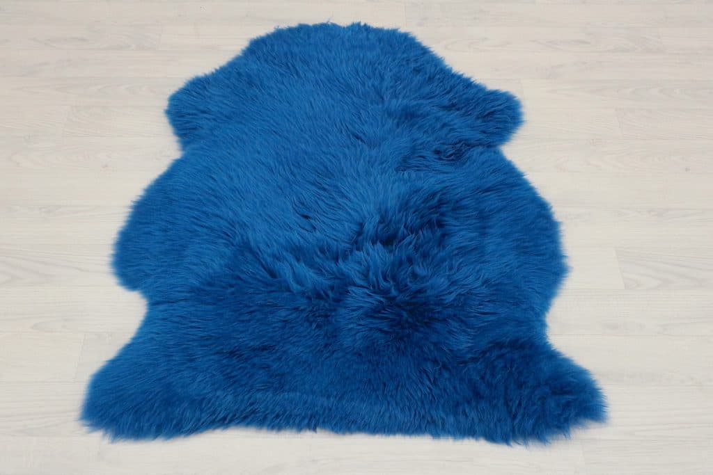 Single Natural Sheepskin - Royal Blue - 100% British Wool