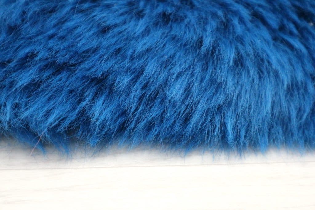 Single Natural Sheepskin - Royal Blue - 100% British Wool