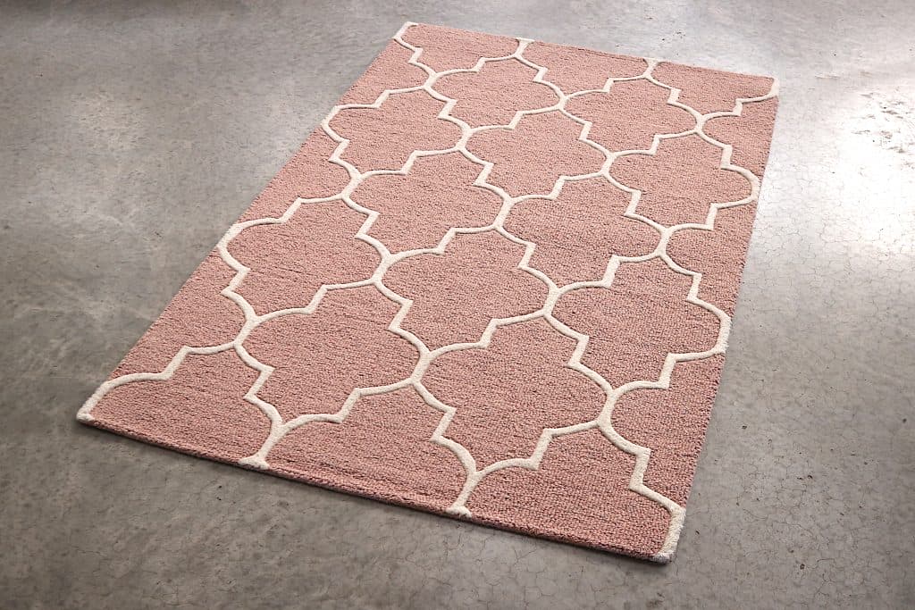 Lattice Design Rug - Pink - Indian Rug with Lattice Design DFS013702