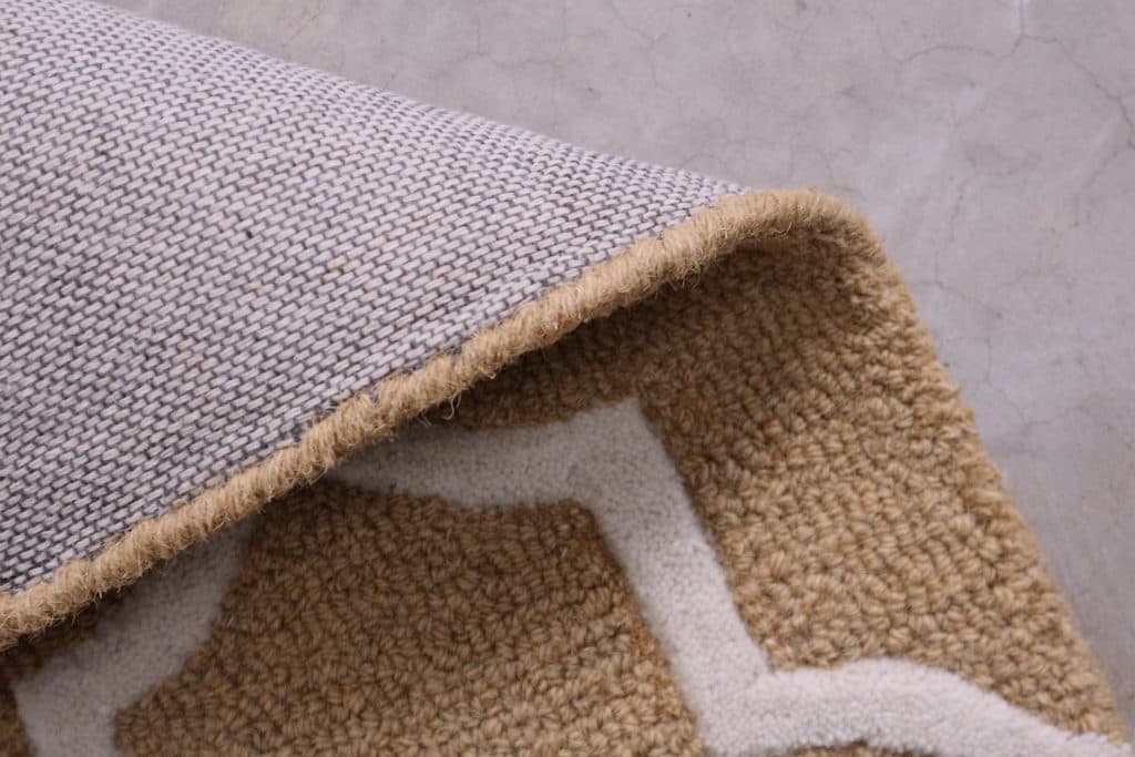 Lattice Design Rug - Gold - Indian Rug with Lattice Design DFS013704