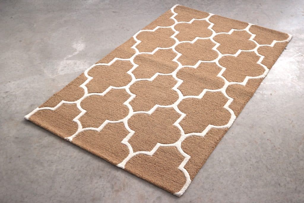 Lattice Design Rug - Gold - Indian Rug with Lattice Design DFS013704