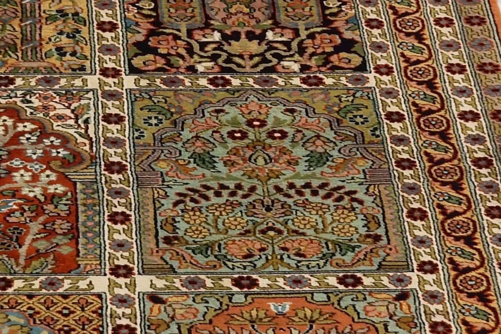 Kashmiri Silk Rug Garden Design KSK044F36 235x78