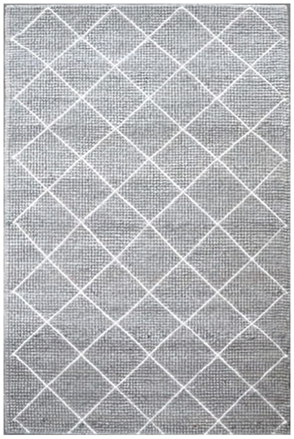 Plaited Rug - Grey - Plain 100% wool rug with Plaited design ILE018008