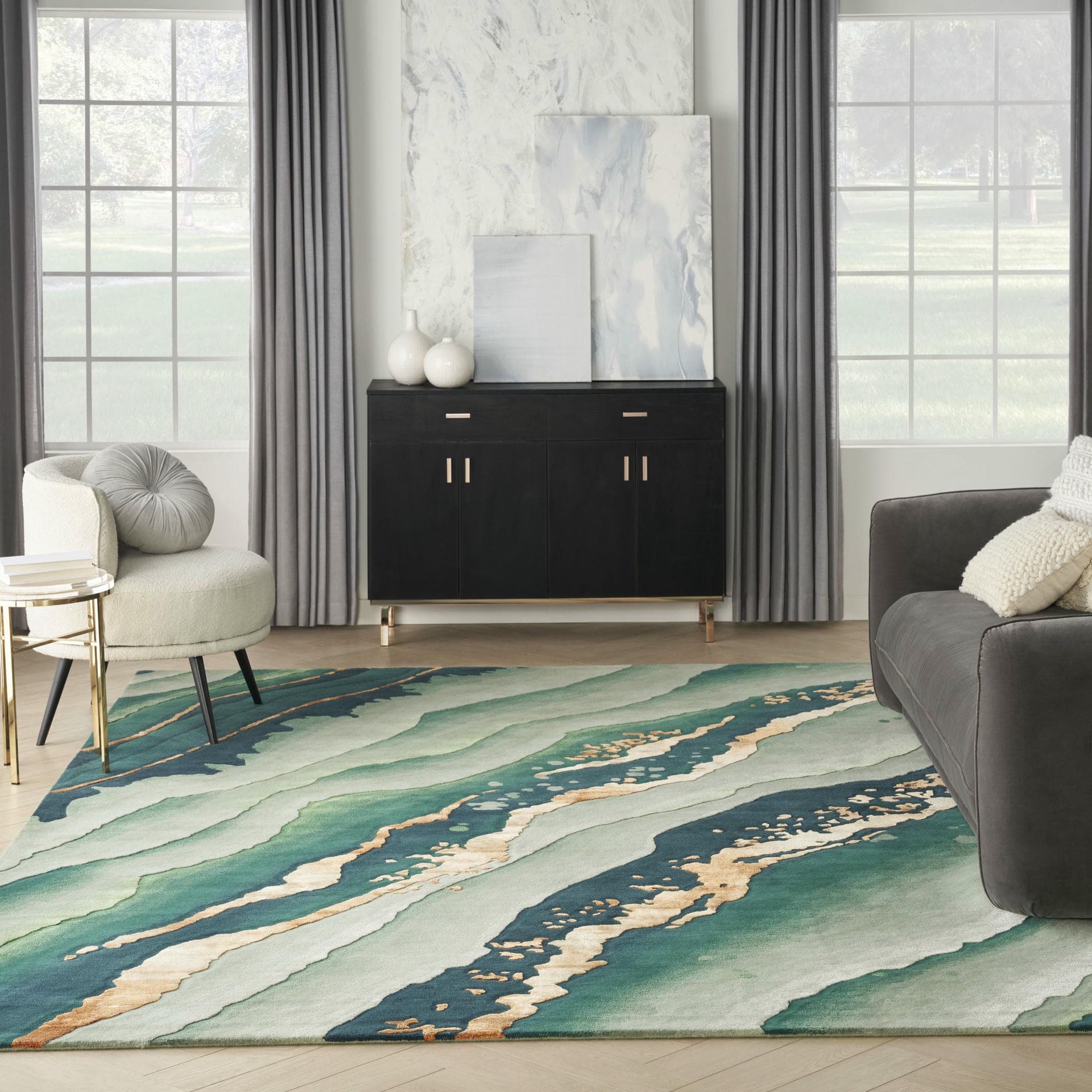 PRISMATIC - PRS30 - Emerald rug, photo 3