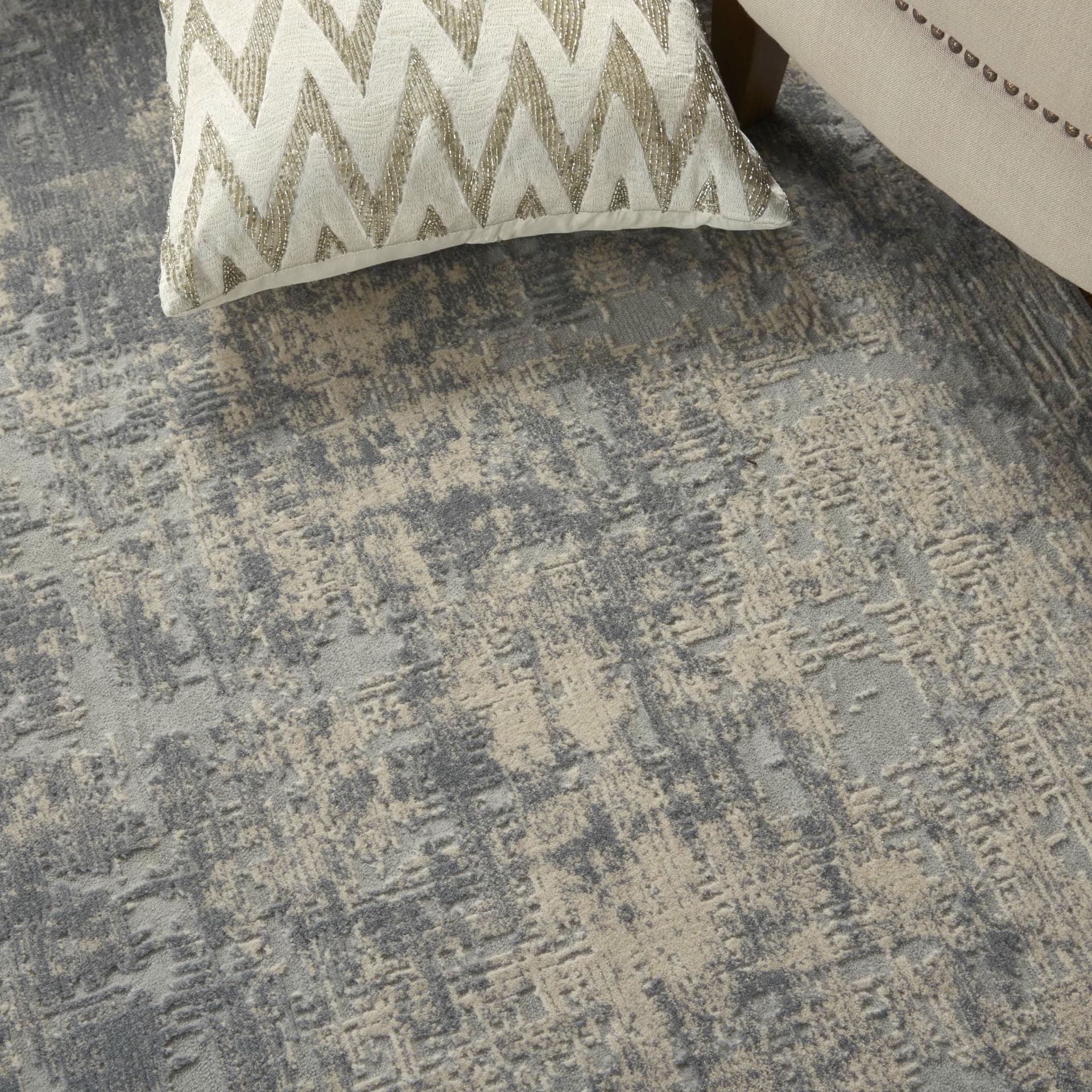 RUSTIC TEXTURES - RUS01 - IVORY/SILVER rug, photo 6
