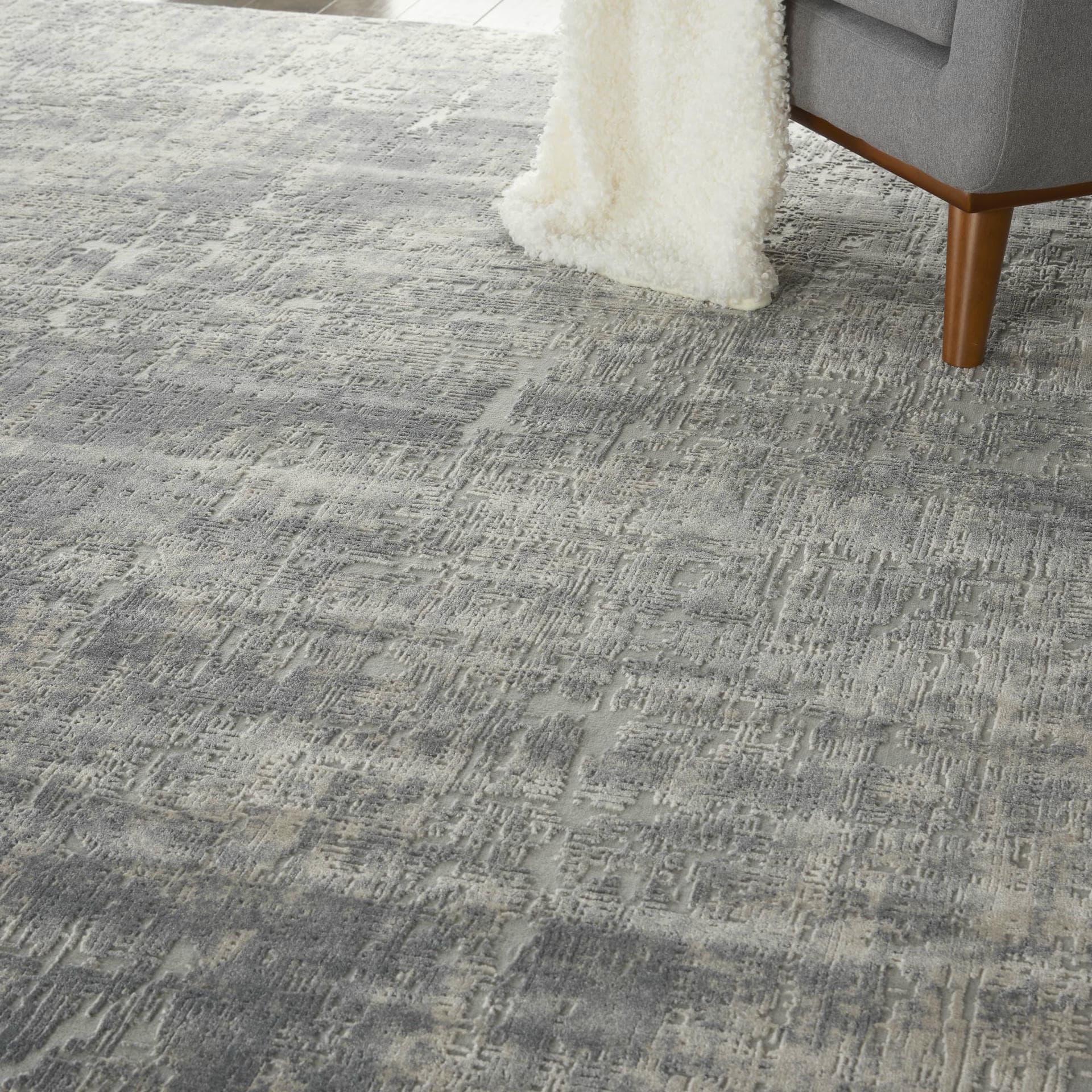 RUSTIC TEXTURES - RUS01 - IVORY/SILVER rug, photo 7