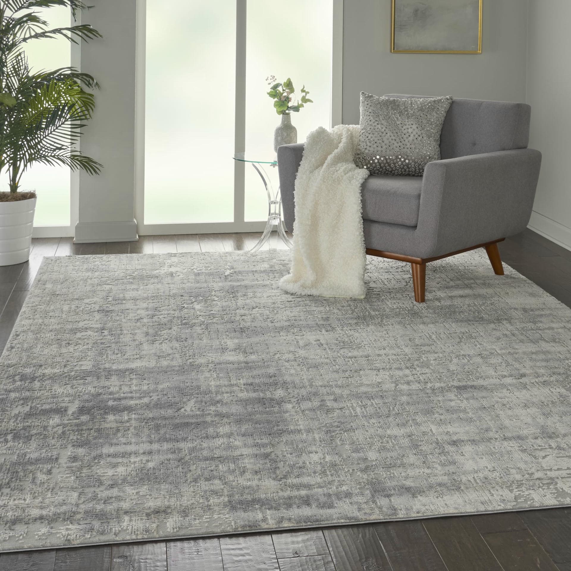 RUSTIC TEXTURES - RUS01 - IVORY/SILVER rug, photo 8
