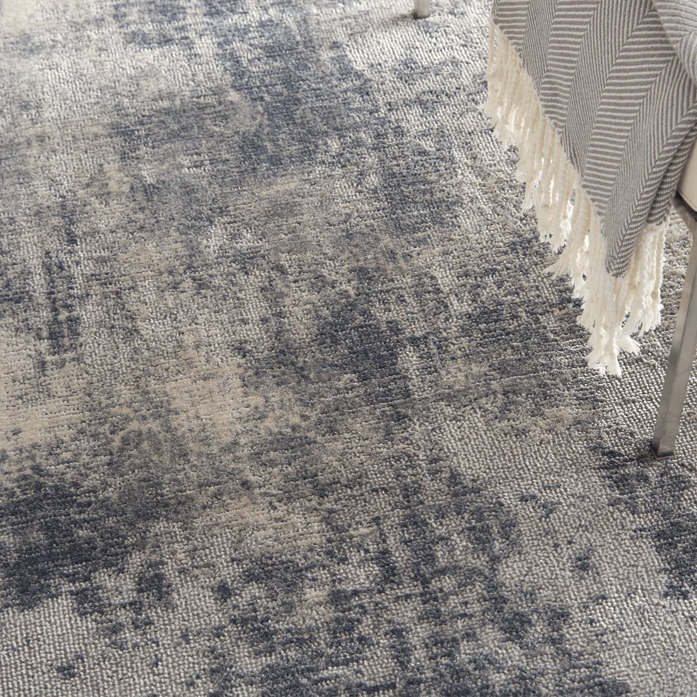 RUSTIC TEXTURES - RUS02 - BLUE/IVORY rug, photo 4