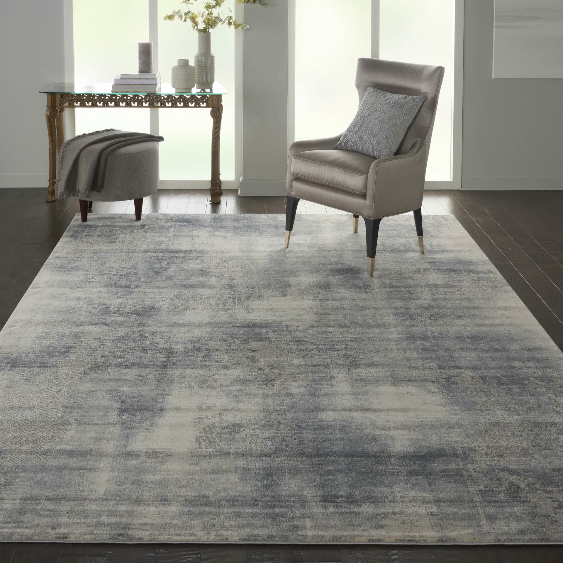 RUSTIC TEXTURES - RUS02 - BLUE/IVORY rug, photo 6