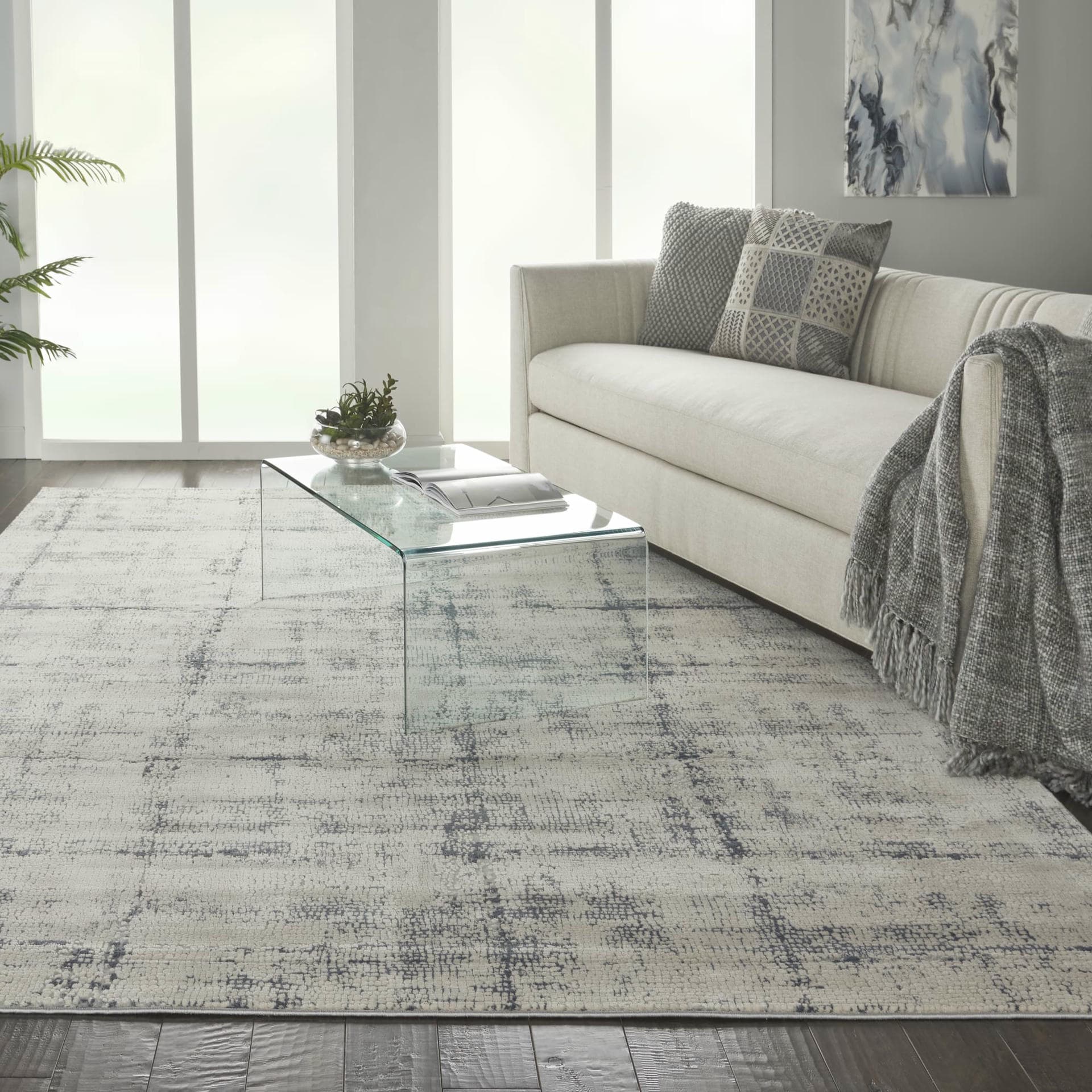 RUSTIC TEXTURES - RUS06 - IVORY BLUE rug, photo 6