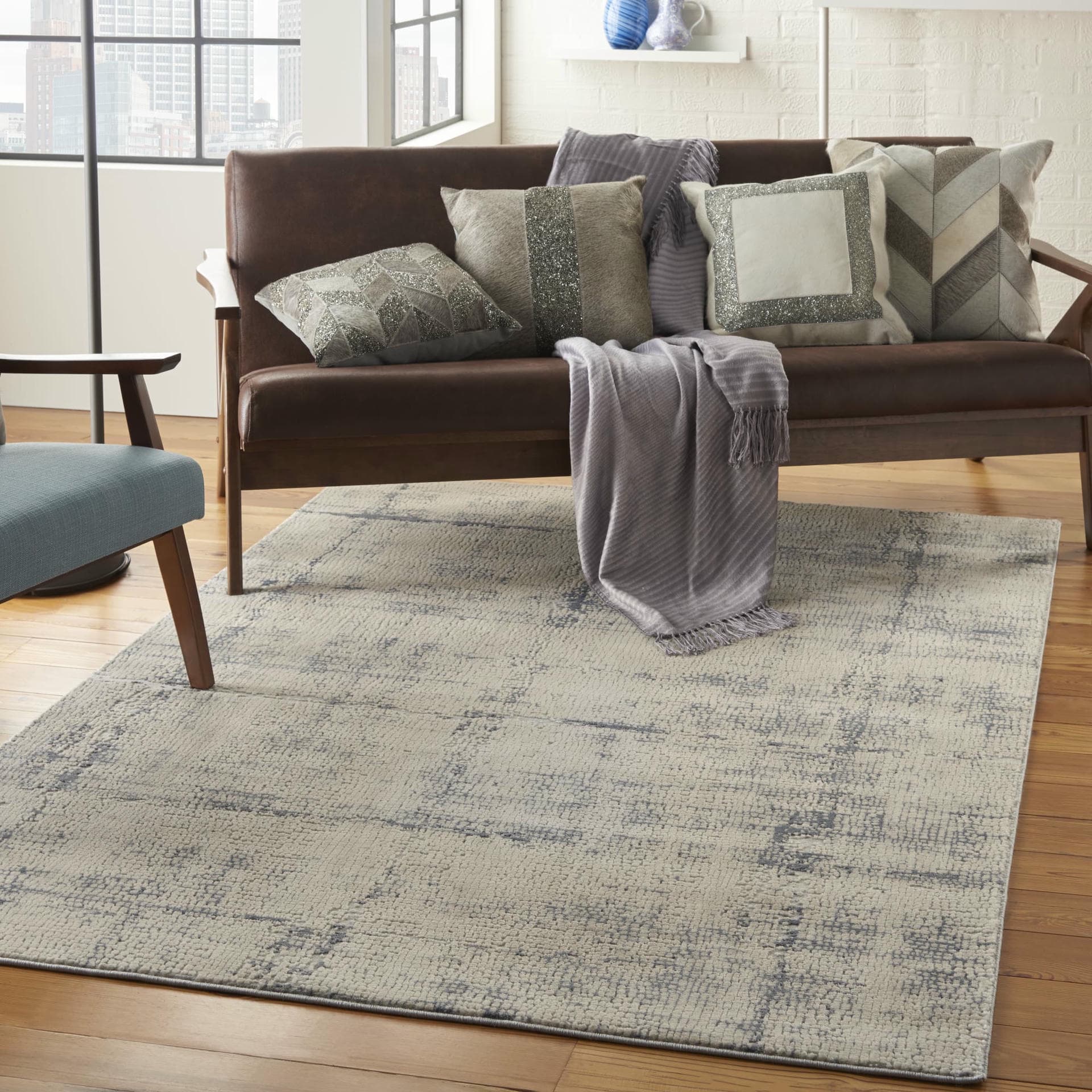RUSTIC TEXTURES - RUS06 - IVORY BLUE rug, photo 8