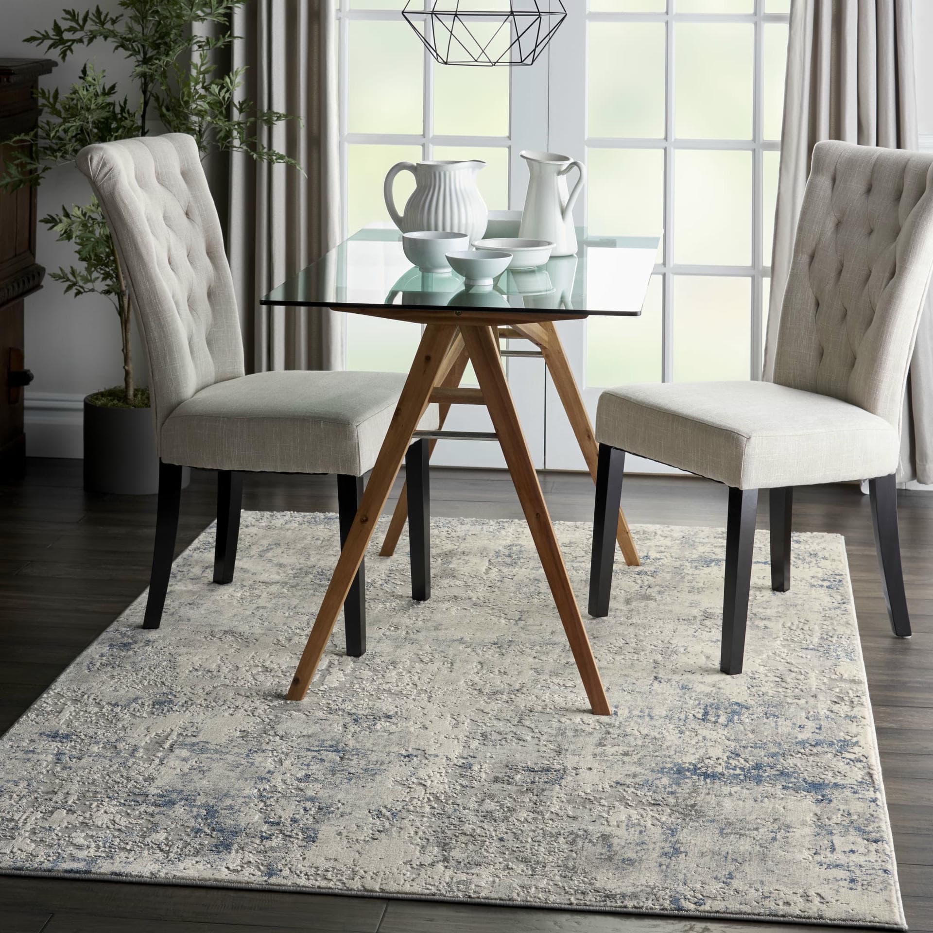 RUSTIC TEXTURES - RUS07 - IVORY GREY BLUE rug, photo 6