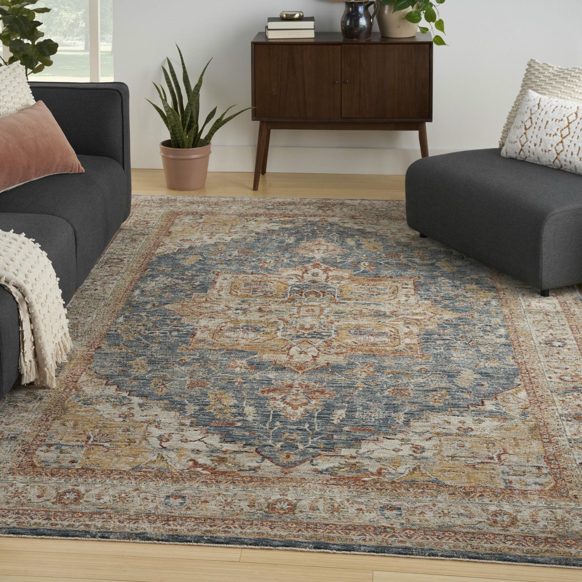 SAHAR - SHR06 - Ivory Blue rug, photo 7
