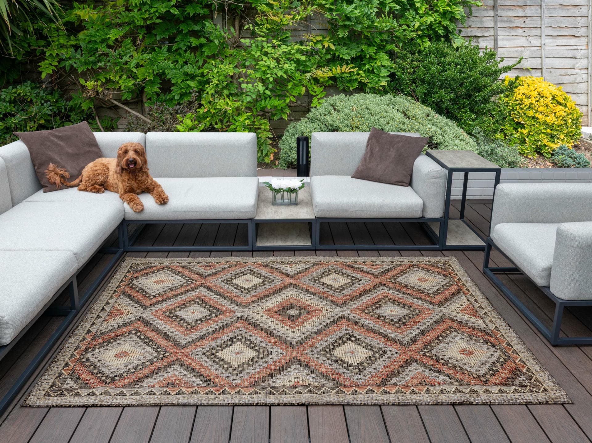 SUMAC (Indoor/Outdoor) - SUM101 - Brown Rust rug, photo 7