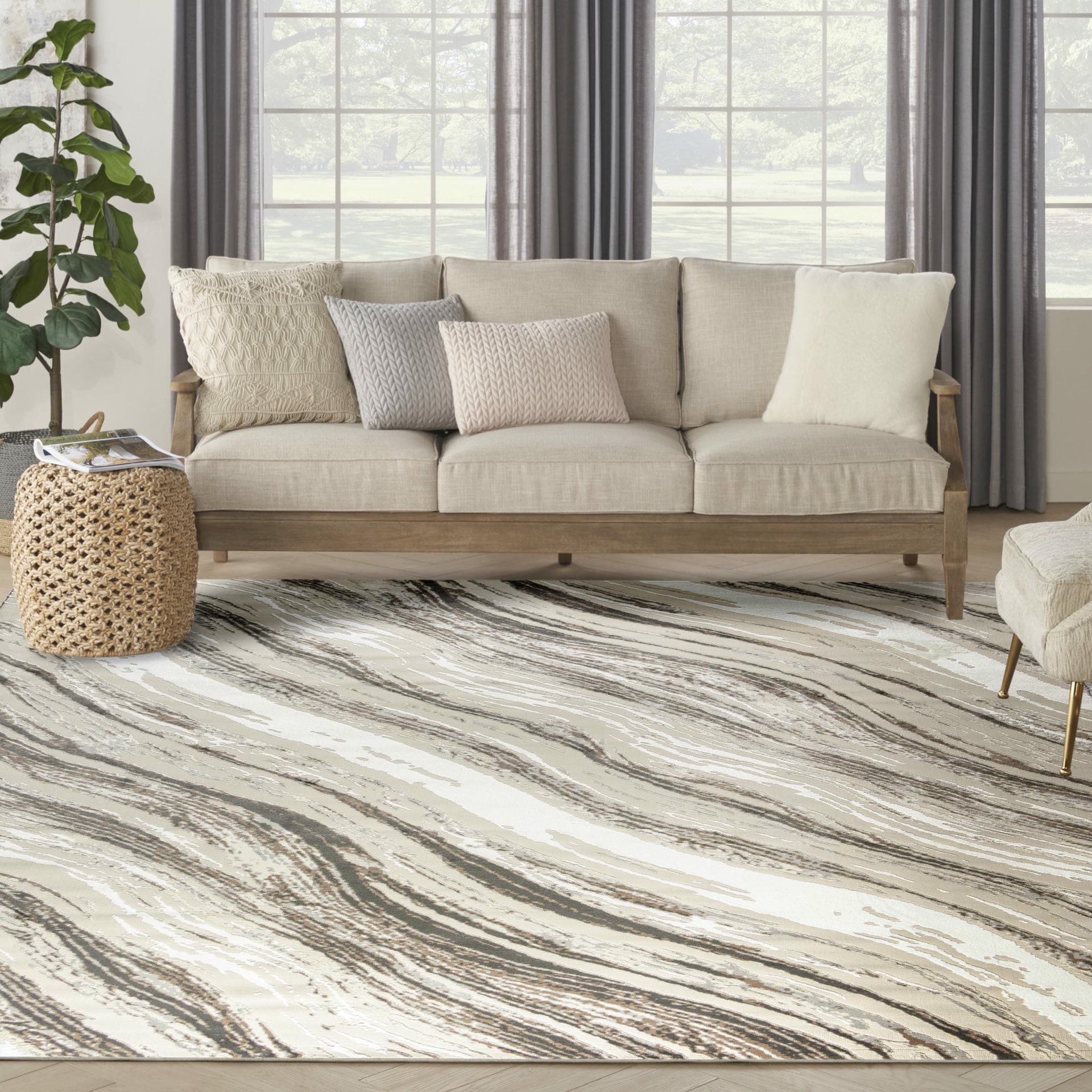 SUSTAINABLE TRENDS - SUT05 - Beige Grey rug, photo 8