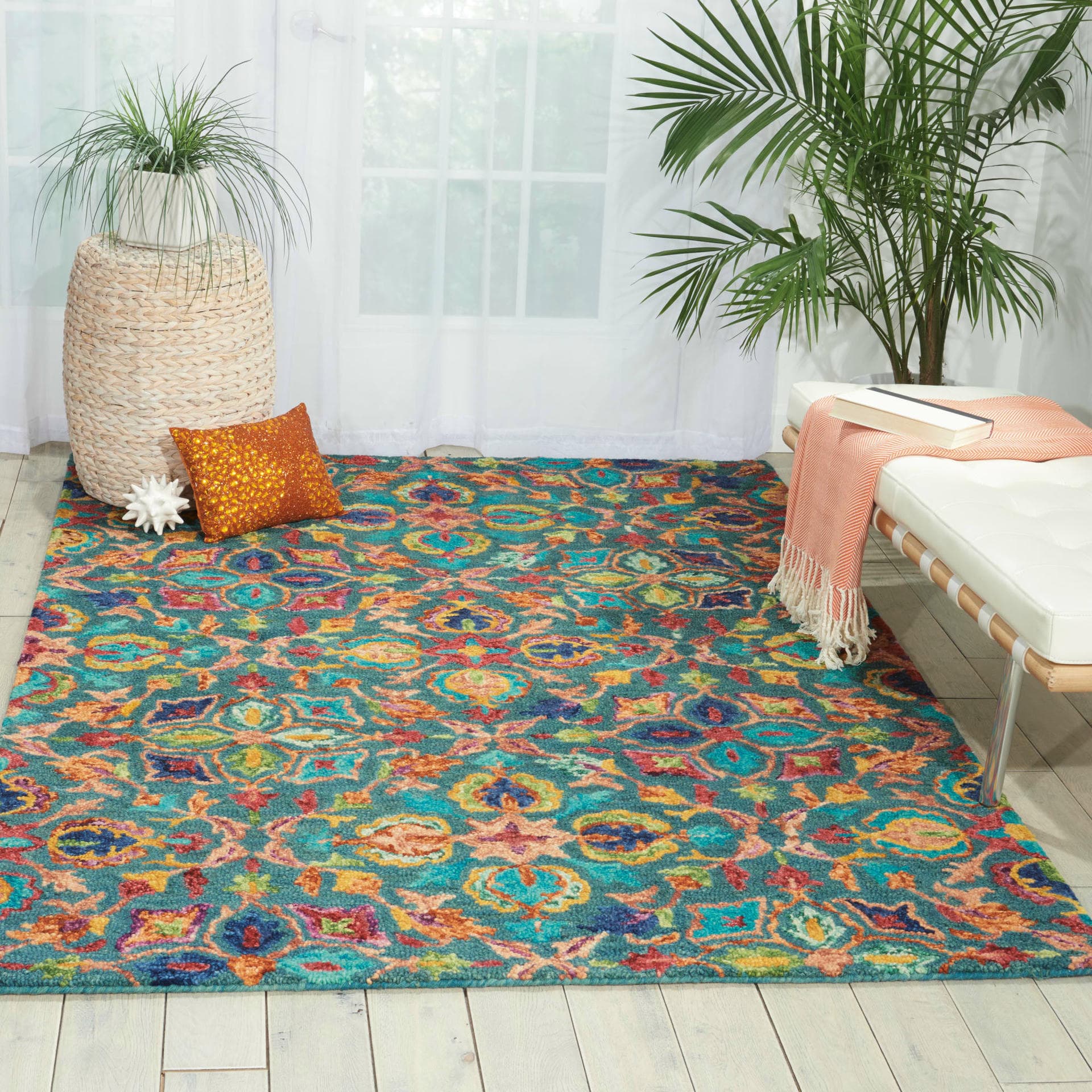 VIBRANT - VIB08 - TEAL rug, photo 5