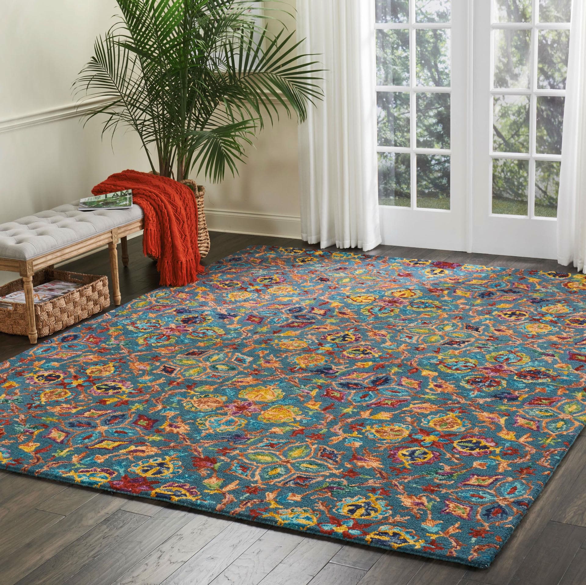 VIBRANT - VIB08 - TEAL rug, photo 6