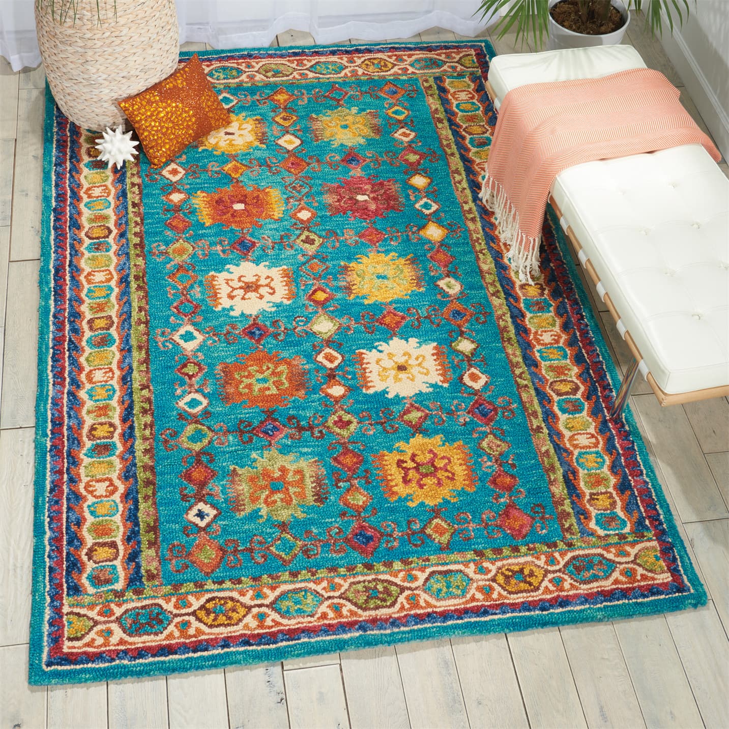 VIBRANT - VIB09 - TEAL rug, photo 4
