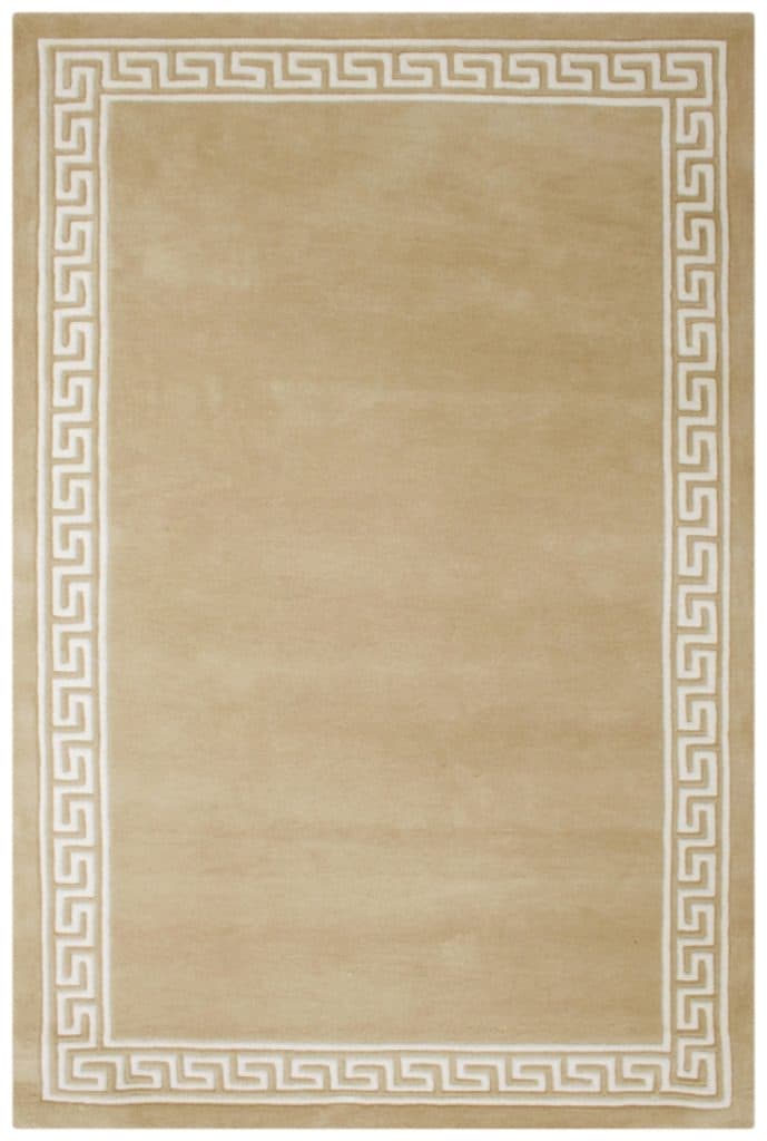 Greek Key Design Rug - Beige - Indian Rug Greek Inspired Pattern ECD030003 420 x 305
