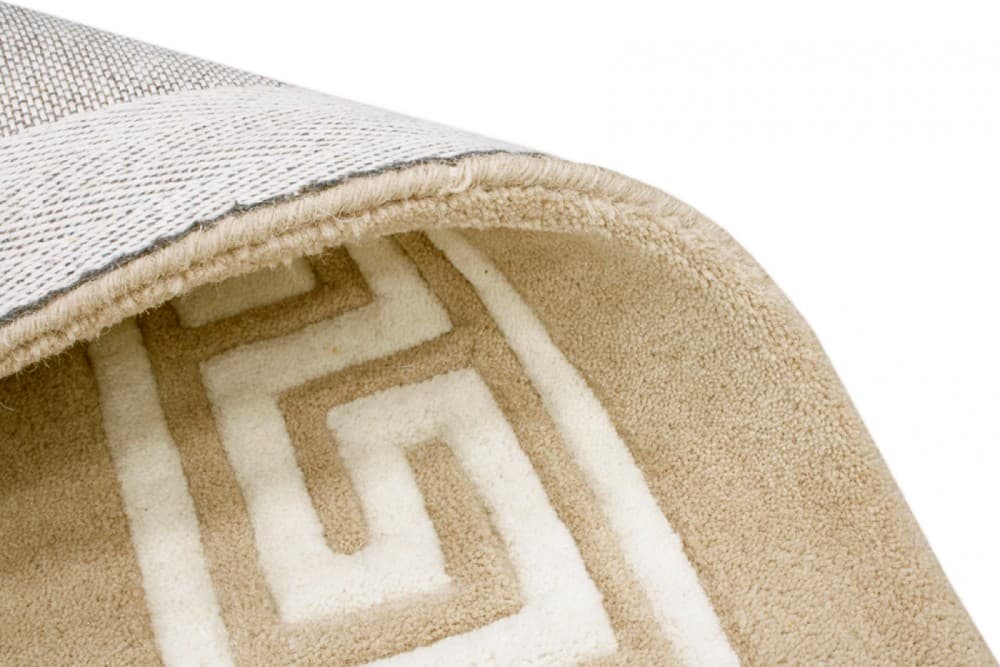 Greek Key Design Rug - Beige - Indian Rug Greek Inspired Pattern ECD030003 420 x 305
